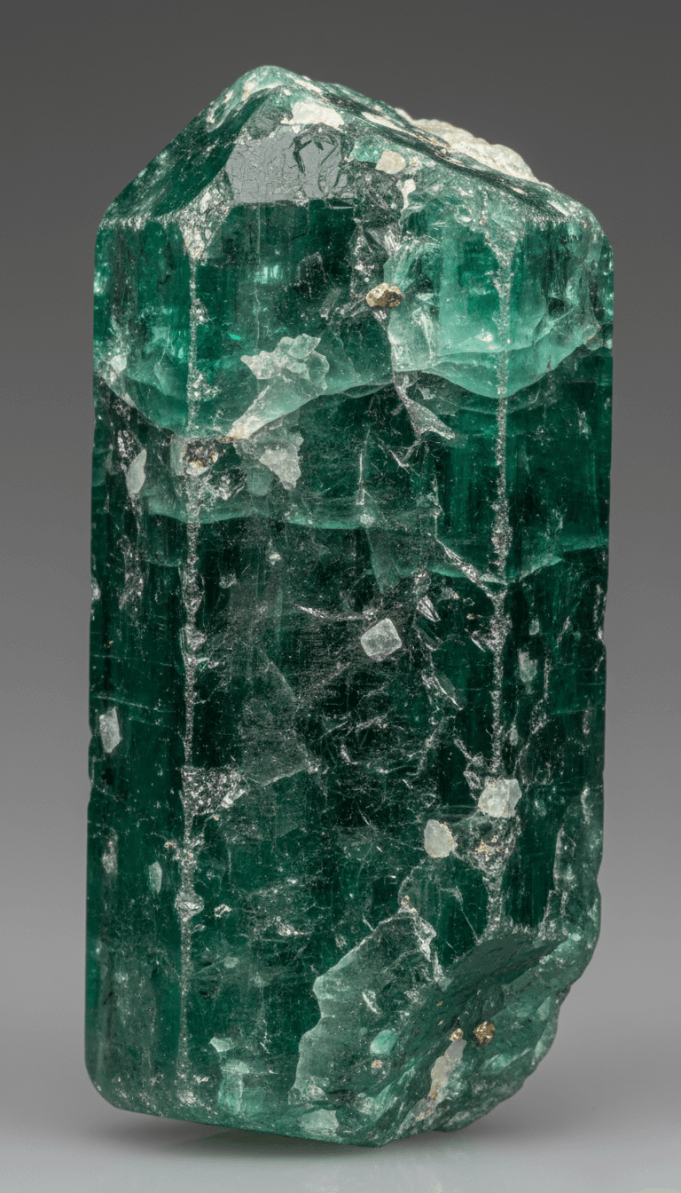 Raw natural Colombian emerald crystal